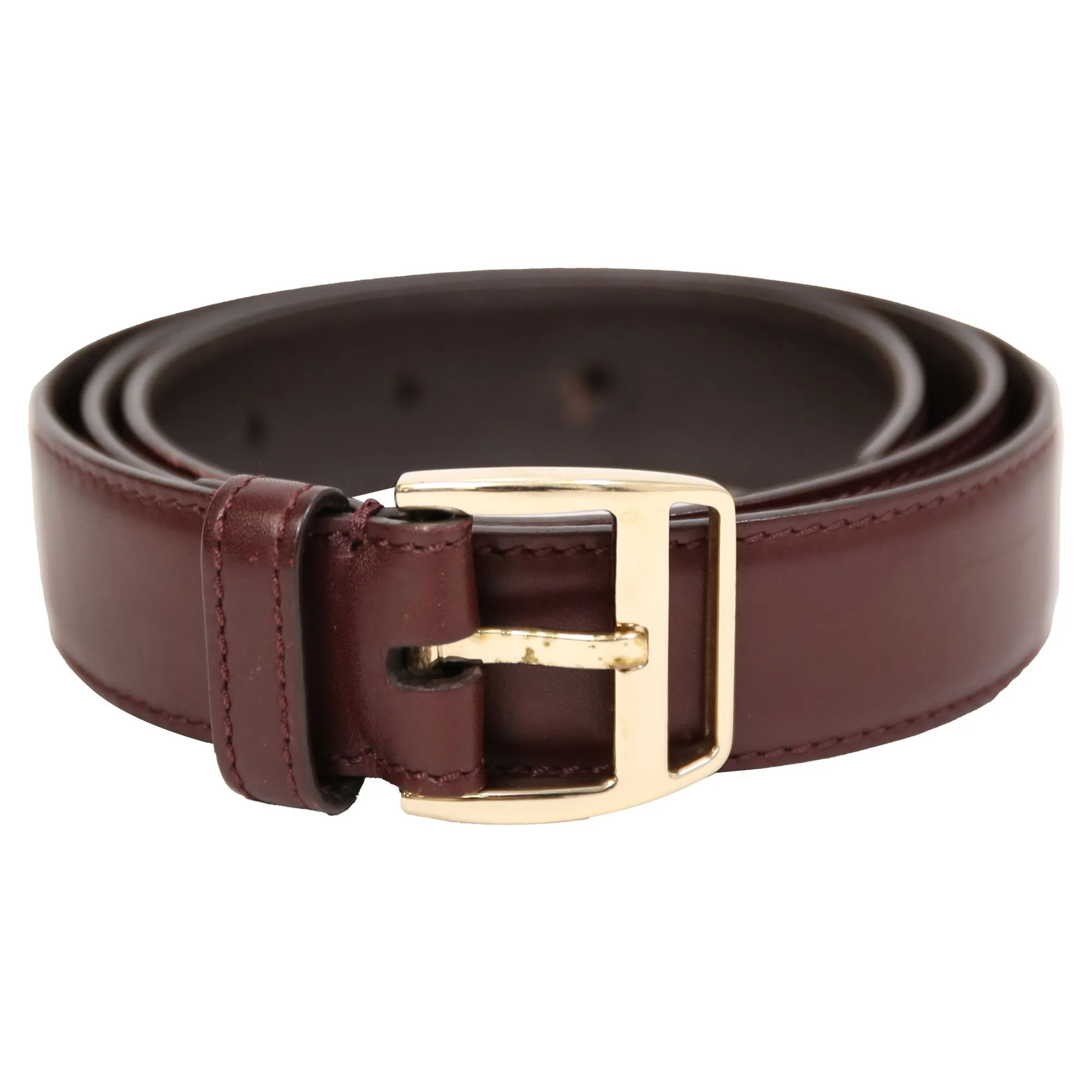 Tom Ford Basic Buckled Belt in Burgundy Leather