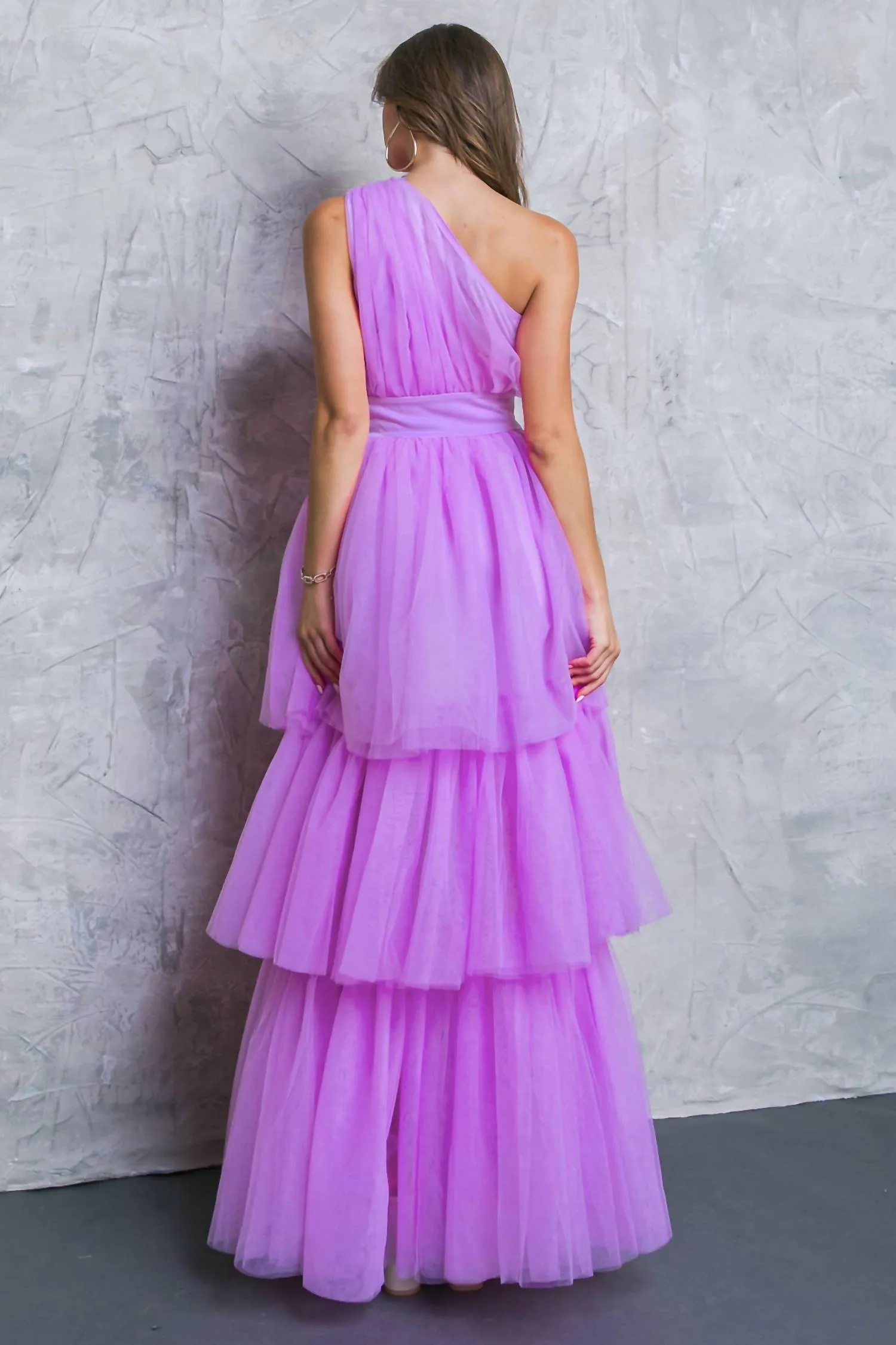Tulle Maxi Dress In Lavender