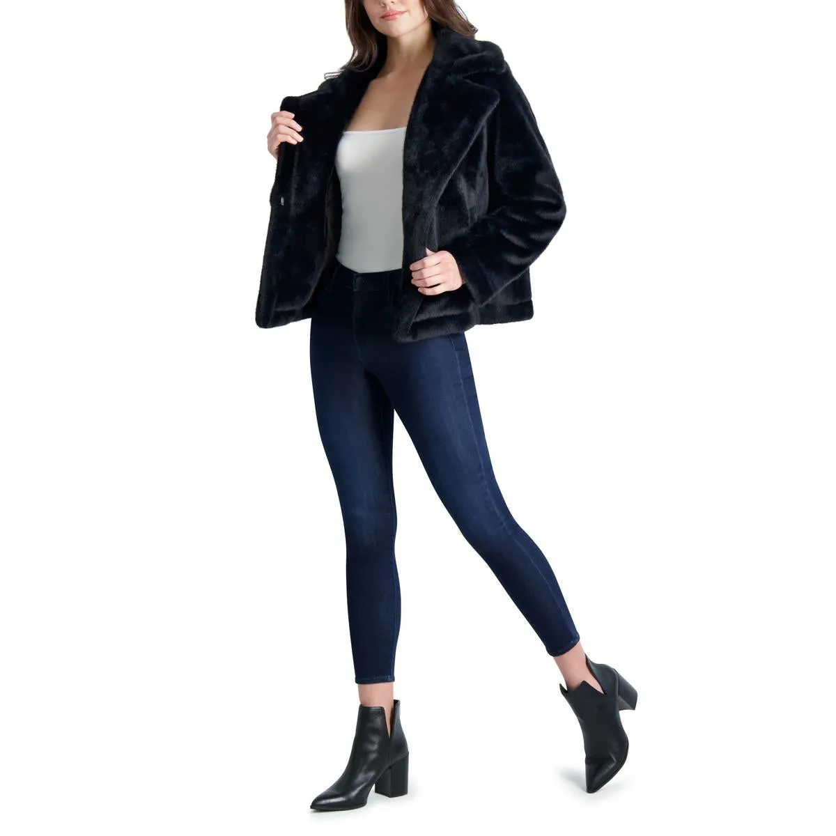 Womens Lined Faux Fur Teddy Coat