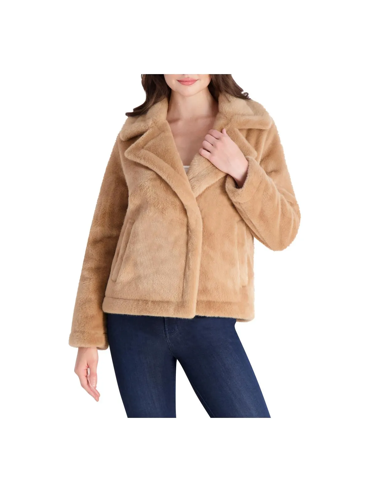 Womens Lined Faux Fur Teddy Coat