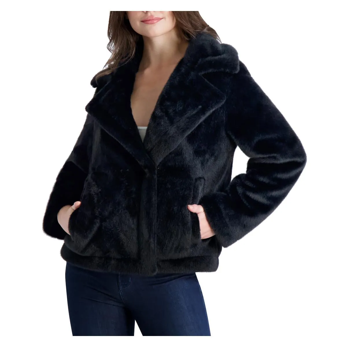 Womens Lined Faux Fur Teddy Coat